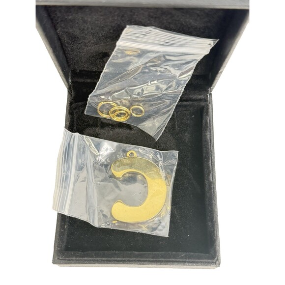 Spark Paws Dog Collar Initial Charm “C” – Gold CZ Letter Pendant Tag for Pets - Picture 6 of 8